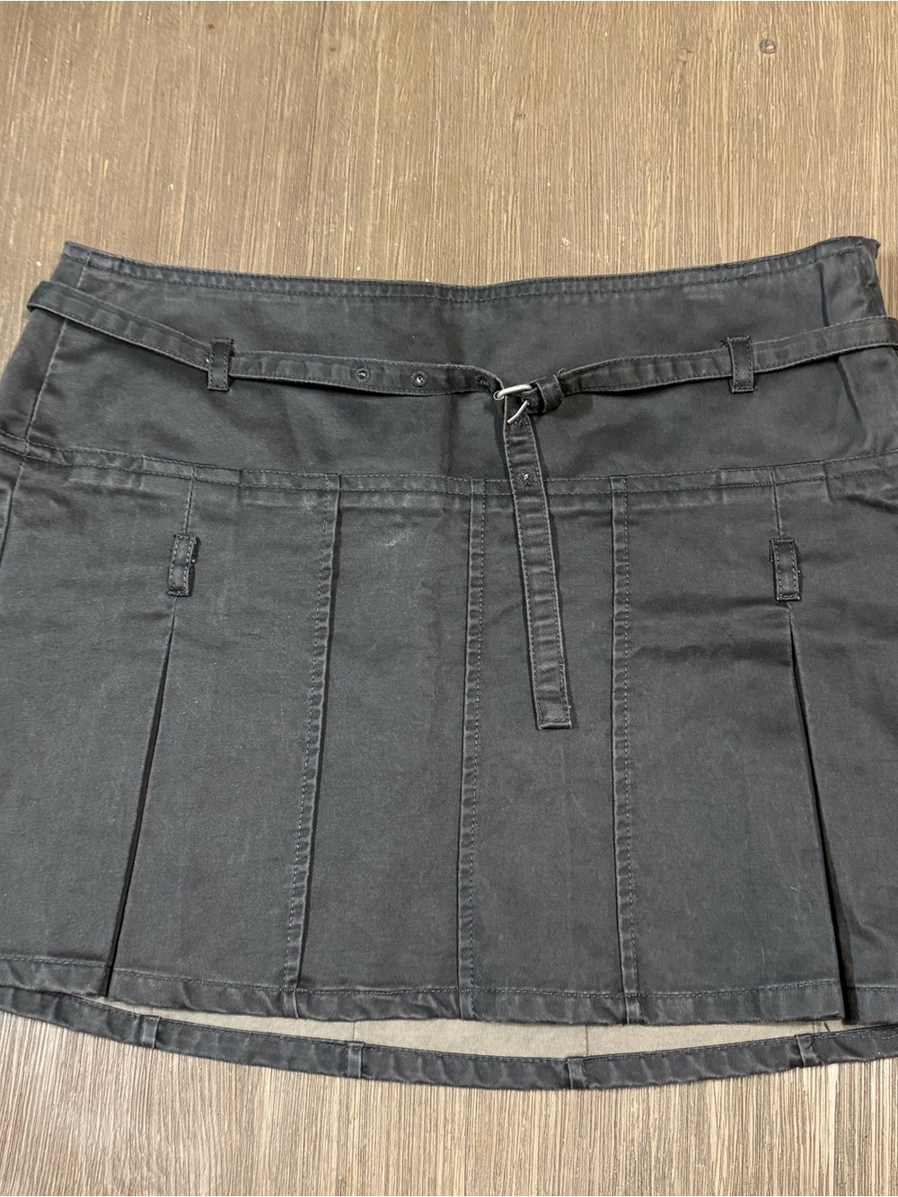 Zara Black Pleated Mini Skirt with Thin Belt